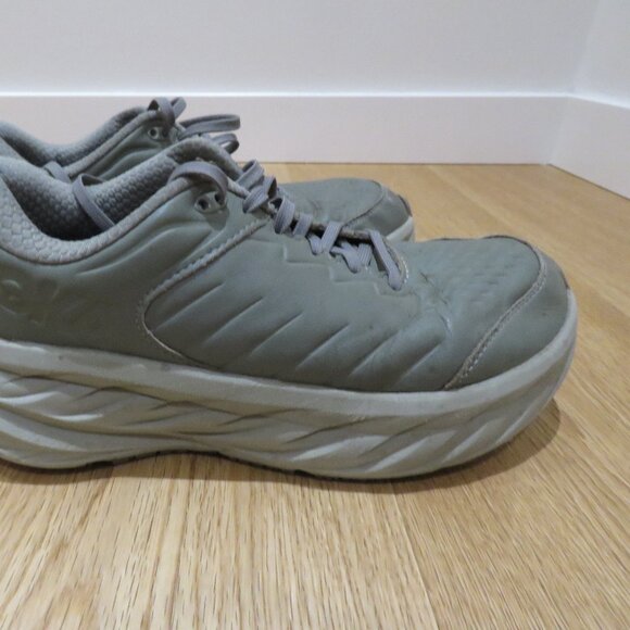 HOKA Bondi SR Road Running Sneakers Shoes in Olive Haze Leather Active Trail 9 - Picture 8 of 14